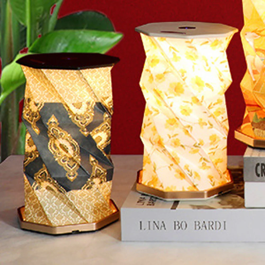 Girando Folding Books Lamp, Artesanato elegante, ornamento decorativo para casa, acampamento ao ar livre, moda