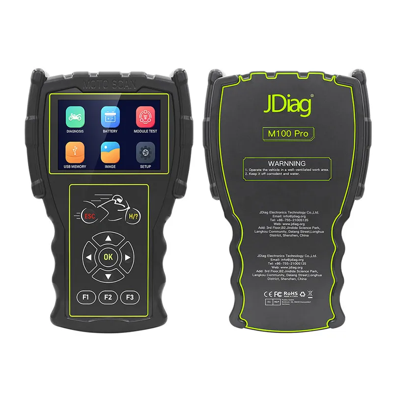 Original JDiag M100 Motorcycle Diagnostic Tool M100 PRO Universal Motorbike Scanner 2in1 Motor Scan Battery Tester Free Update