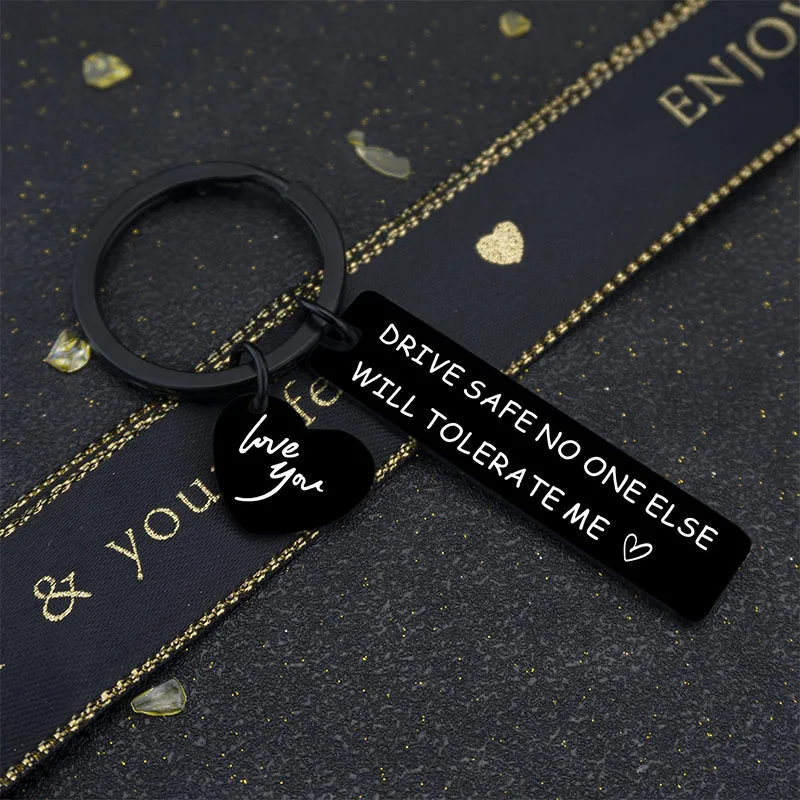 Driving Safe Key Chain For Couple Husband Father Christmas Birthday Valentine's Day Gift Key Ring