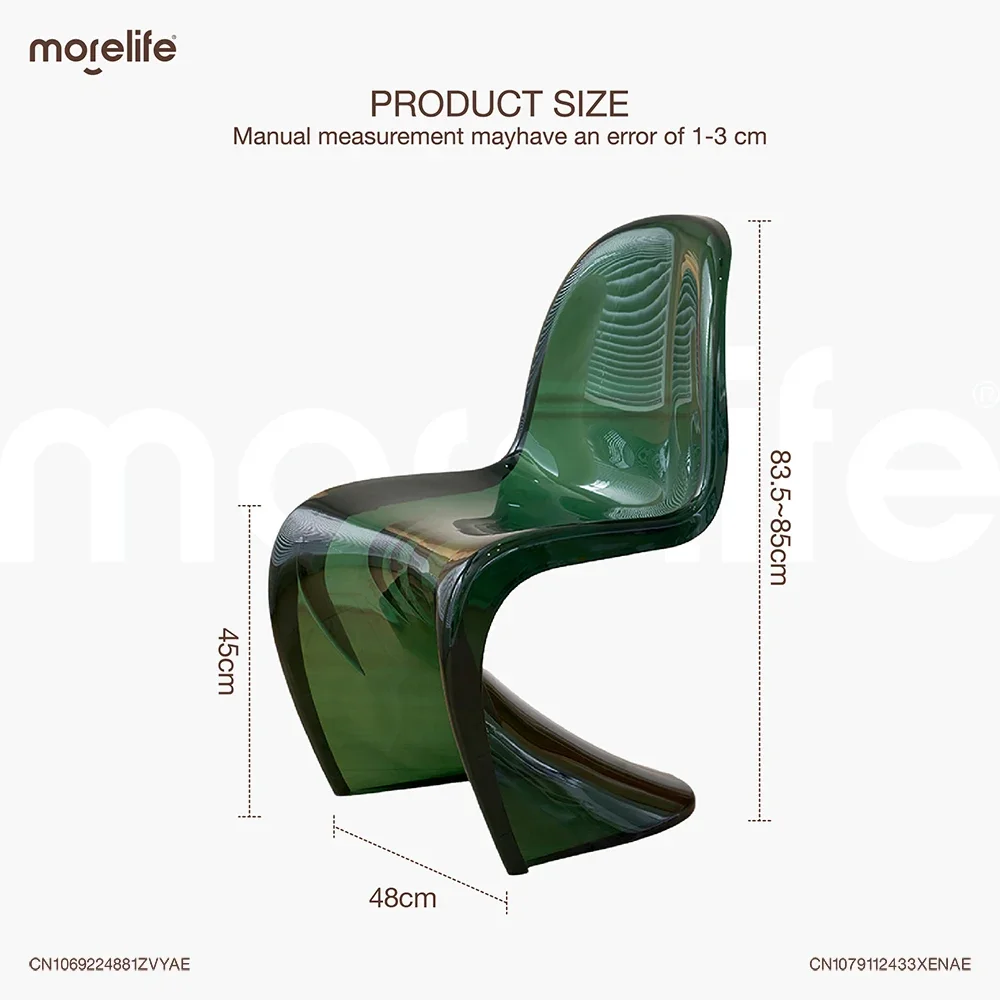 Chaise de salle à manger en plastique acrylique créatif nordique, chaises en forme de S, tabouret en cristal, salle à manger, fauteuil transparent,