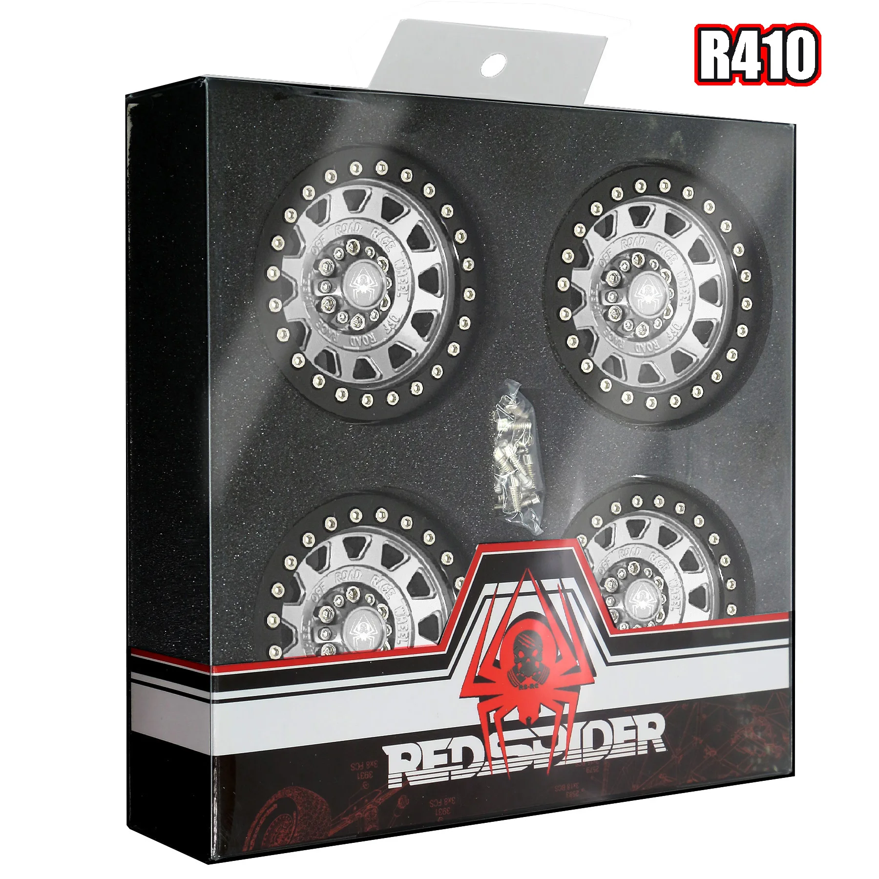 RED SPIDER-rueda de Metal de 2,2 ", cubo de rueda de paso para coche trepador de control remoto Axial SCX10 Wraith RR10 RBX10 Traxxas TRX4 D90 1/10