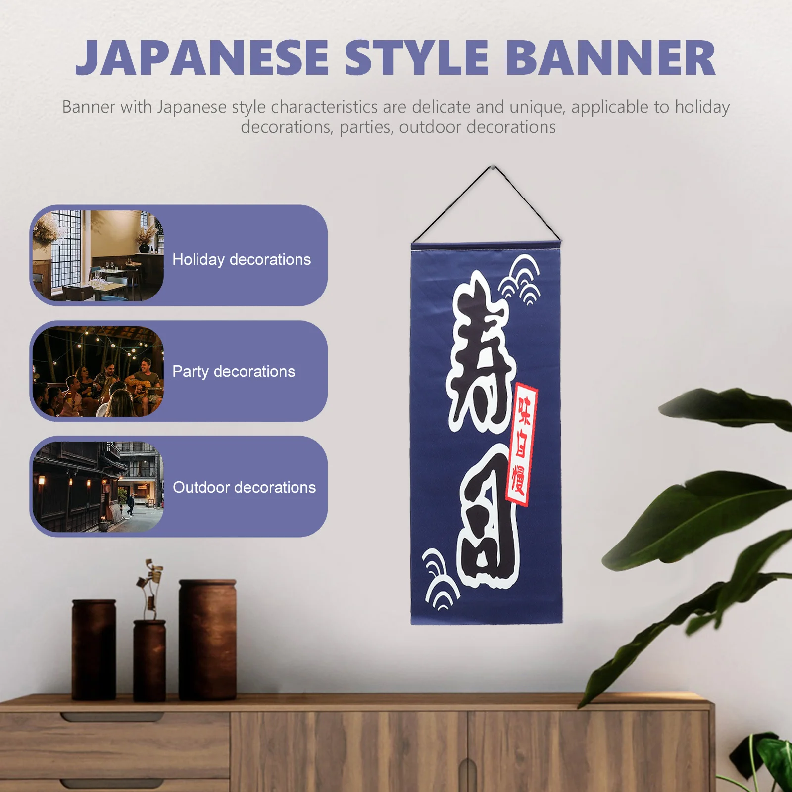 

Tapestry Ornament Sushi Decoration Cloth Restaurant Hanging Flag Japanese Style Flags