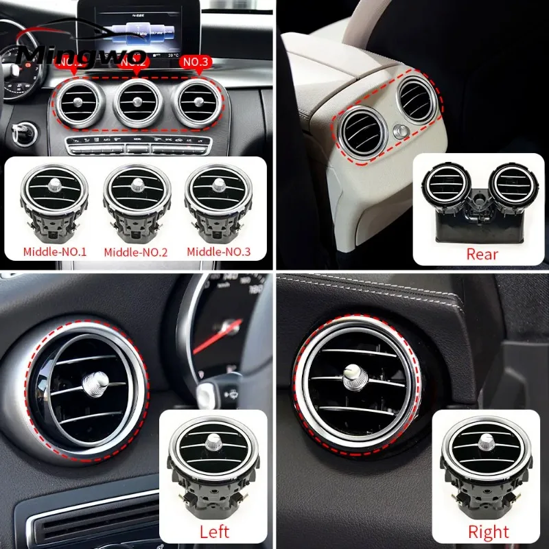 For Mercedes W205 W253 Left Right Middle AC Vent Grille Air Conditioning Outlet Assembly For Benz C GLC Class C180 C200 GLC300