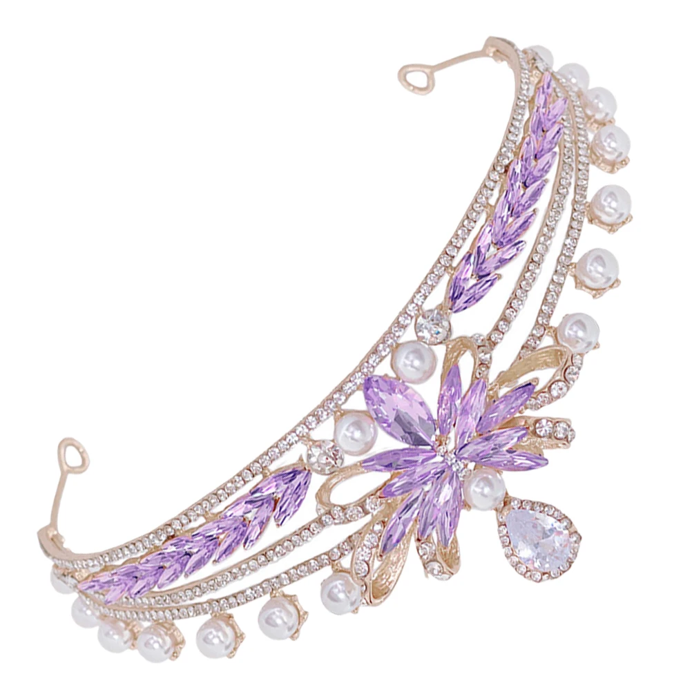 

Pearl Bow Crown Haarschmuck Hochzeitsgast Decorative Headbands for Women Dress Gold Rhinestones Bride