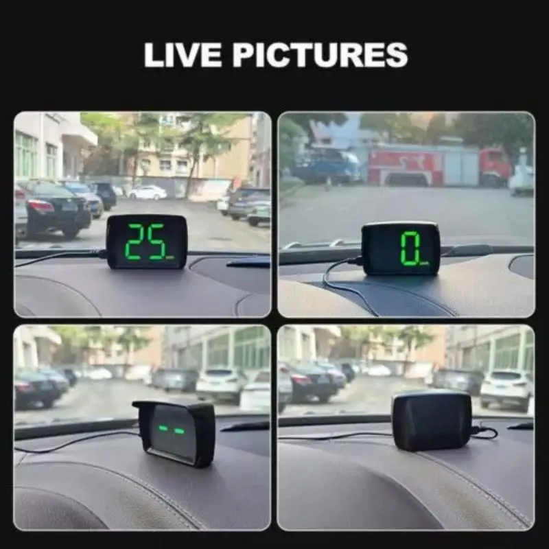 @*Universal Car GPS HUD Head Up Display KM/H Digital Speedometer Large LED Font Plug and Play for All Auto Vehicles