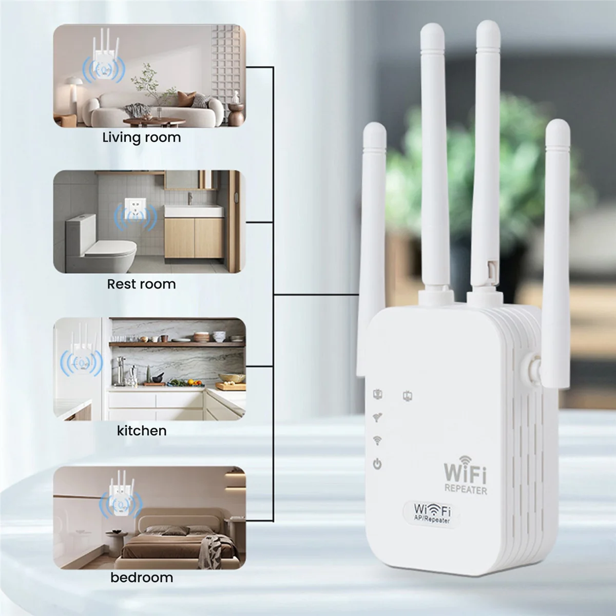 300Mbps WiFi Repeater Wireless WIFI Signal Extender Dual Band 5G 2.4G Network Amplifier Long Range WiFi Router US Plug