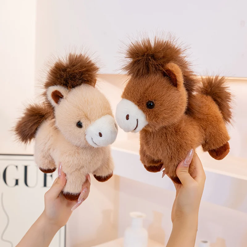 25 cm Kreative Cartoon Pferd Plüsch Tier Schöne Echte Leben Weihnachten Geschenk Umarmbare Puppe Spielzeug Für Kinder