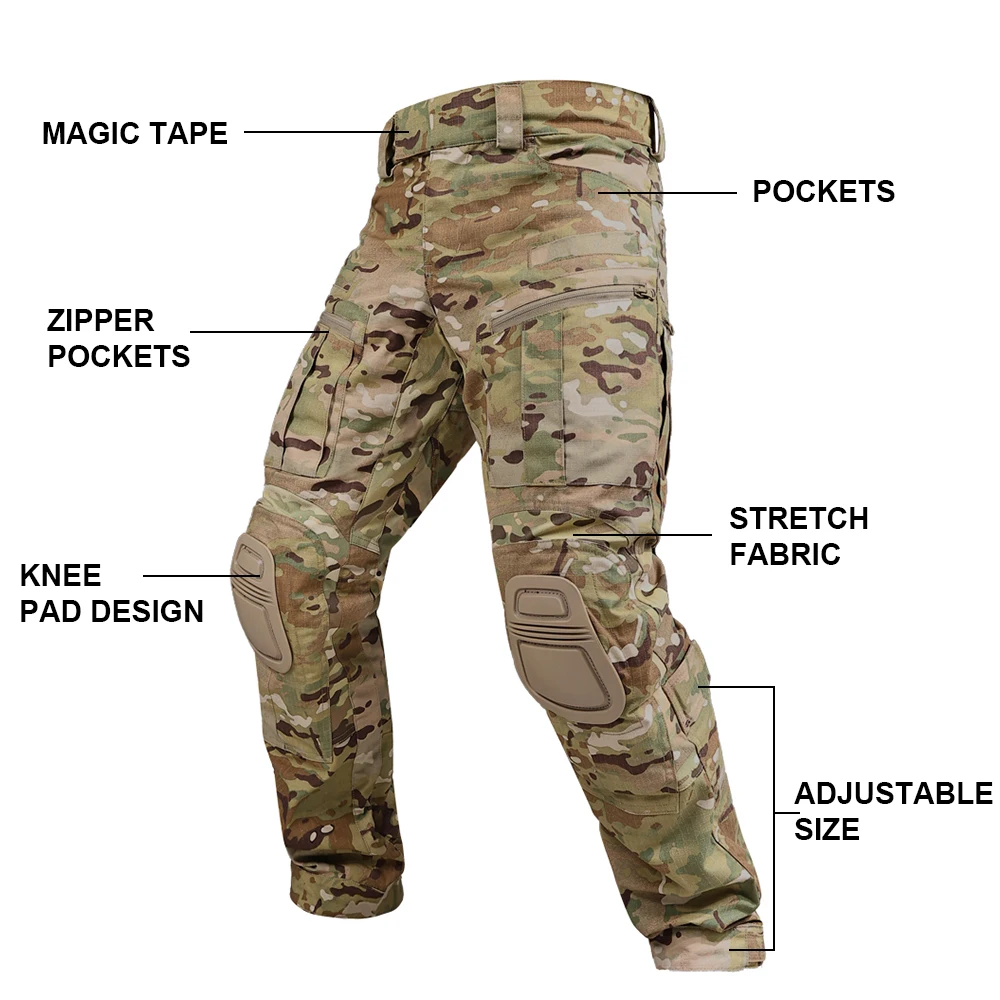 SINAIRSOFT G3 Kampfhose mit Knieschonern Taktische Hose MC Gen3 Outdoor Jagd Tarnkleidung – Detail 16
