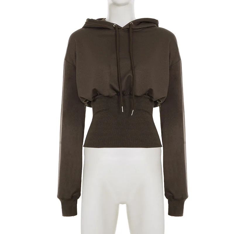 Tornova-Sudadera con capucha para mujer, ropa de calle, abrigo informal para chica, Top ajustado de manga larga con cintura estrecha, jerséis, moda de otoño