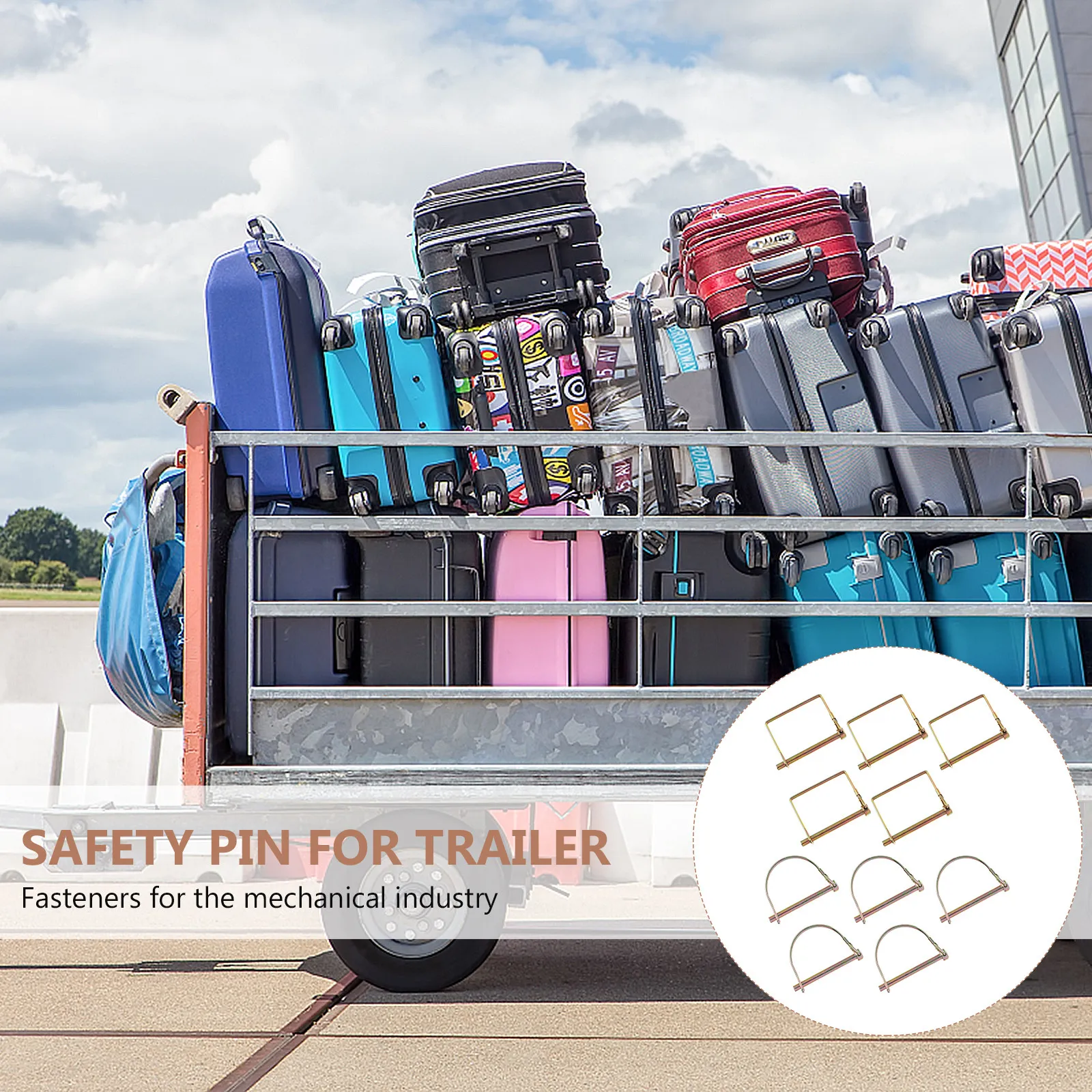 

10Pcs Rust Resistant Galvanized Alloy Safety Pin for Trailer Coupler Jack Leg Hook Heavy Duty Shaft Locking Pin