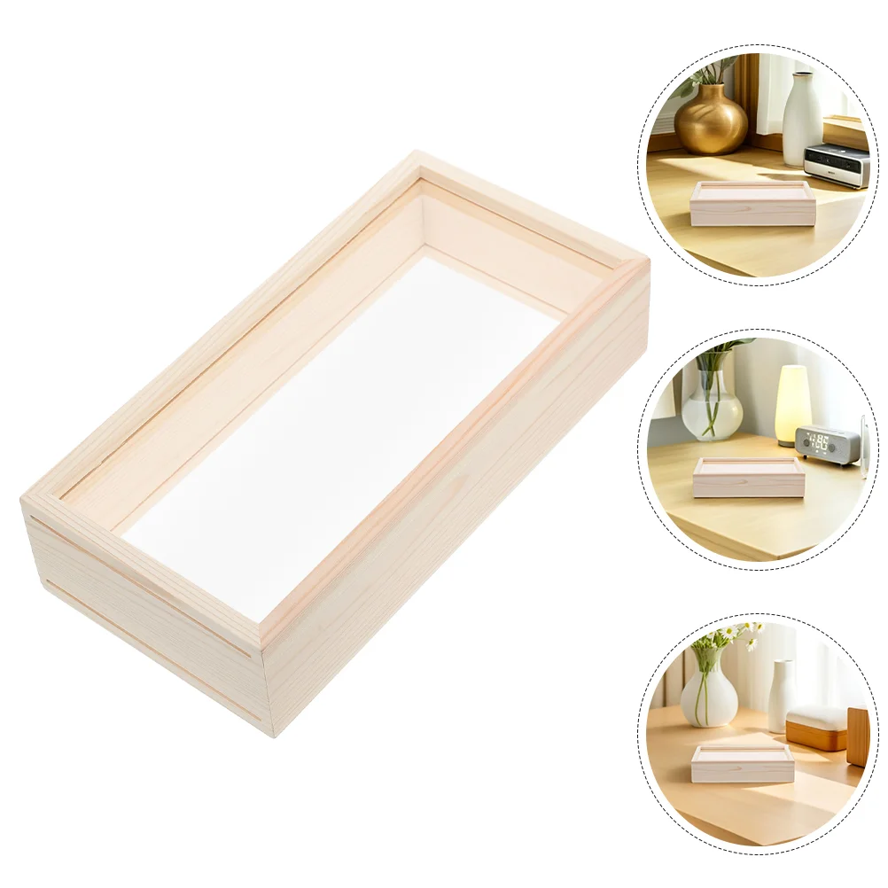 

2 Pcs Topper Decoration Dried Flower Leaves Specimens Children's Pressed Frame Small Bouquet Beige Wooden