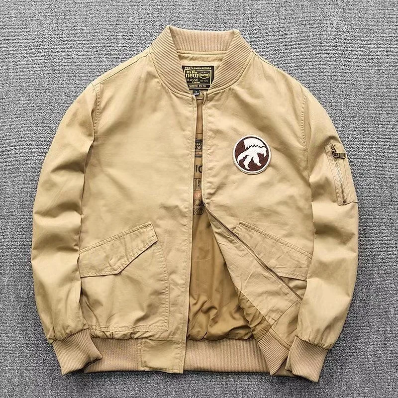 

Autumn and Spring New Fashion Trend American Vintage Workwear Pilot Jacket Men's Loose Sports Plus Size High-end Outerwear M-3XL