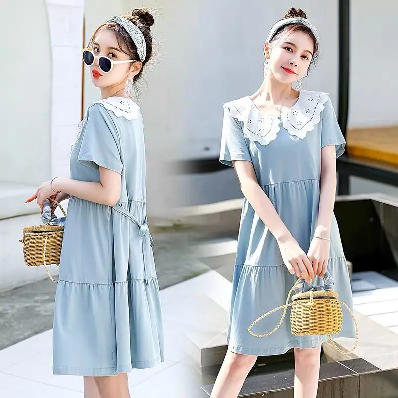 Dress Summer Women Dress Summer Dress Fresh Loose Thin Section Doll Collar Maternity Dresses