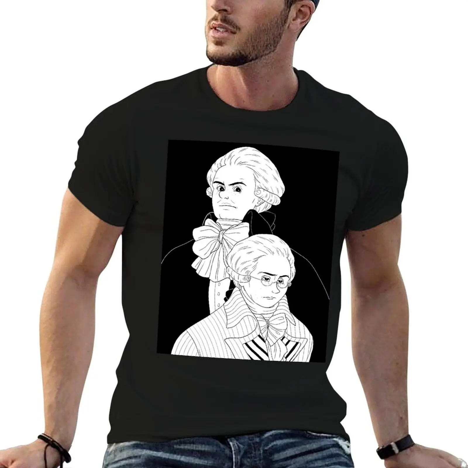 Camiseta Robespierre & Danton para hombre, camisetas 100% de algodón, camiseta de diseñador para hombre, camiseta de algodón de alta calidad