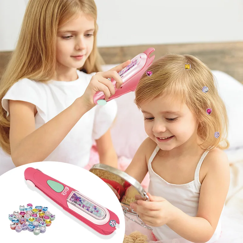 Diy Hair Gem Bling Hair Jewels Diamonds Machine for Girls Beauty Fashion Toy Dress Up Kid Glitter Headwear Hair Girls Gift
