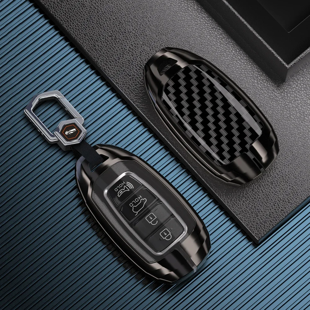 Zinc Alloy Car Key Case Cover Fob For Hyundai N Performance Palisade Grandeur Azera Elantra GT Kona Remote Accessories