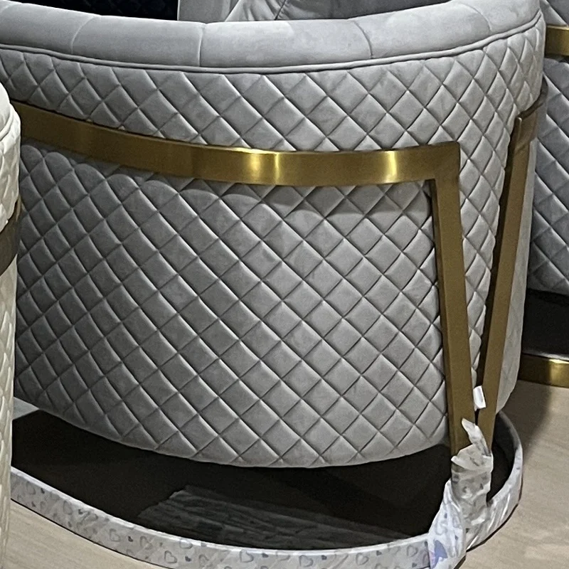 Modern Velvet Upholster Accent Chair with V Shaped Gold Stainless Steel frame for hotel home living room lounge chair