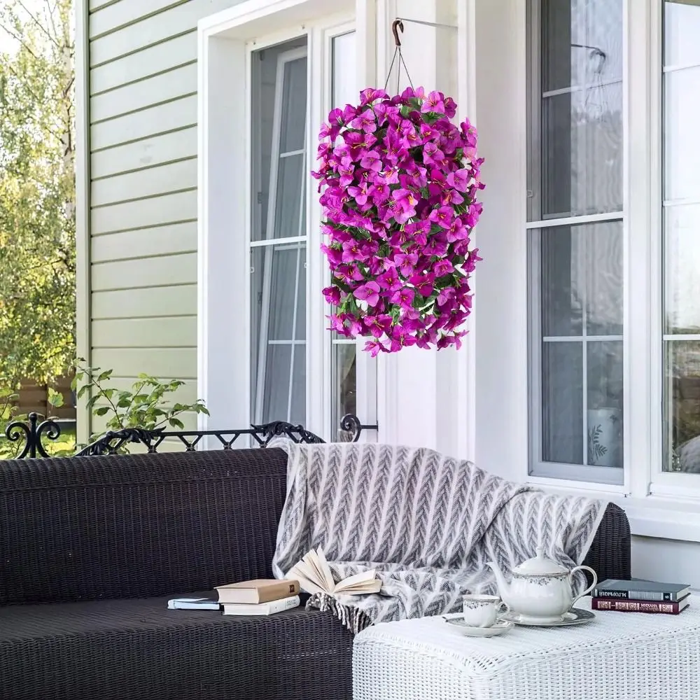 واقعية فو Bougainvillea مقاومة للأشعة فوق البنفسجية وهمية الحرير الزهور الاصطناعية نبات زائدة طويلة الصيف الديكور Bougainvillea فاينز