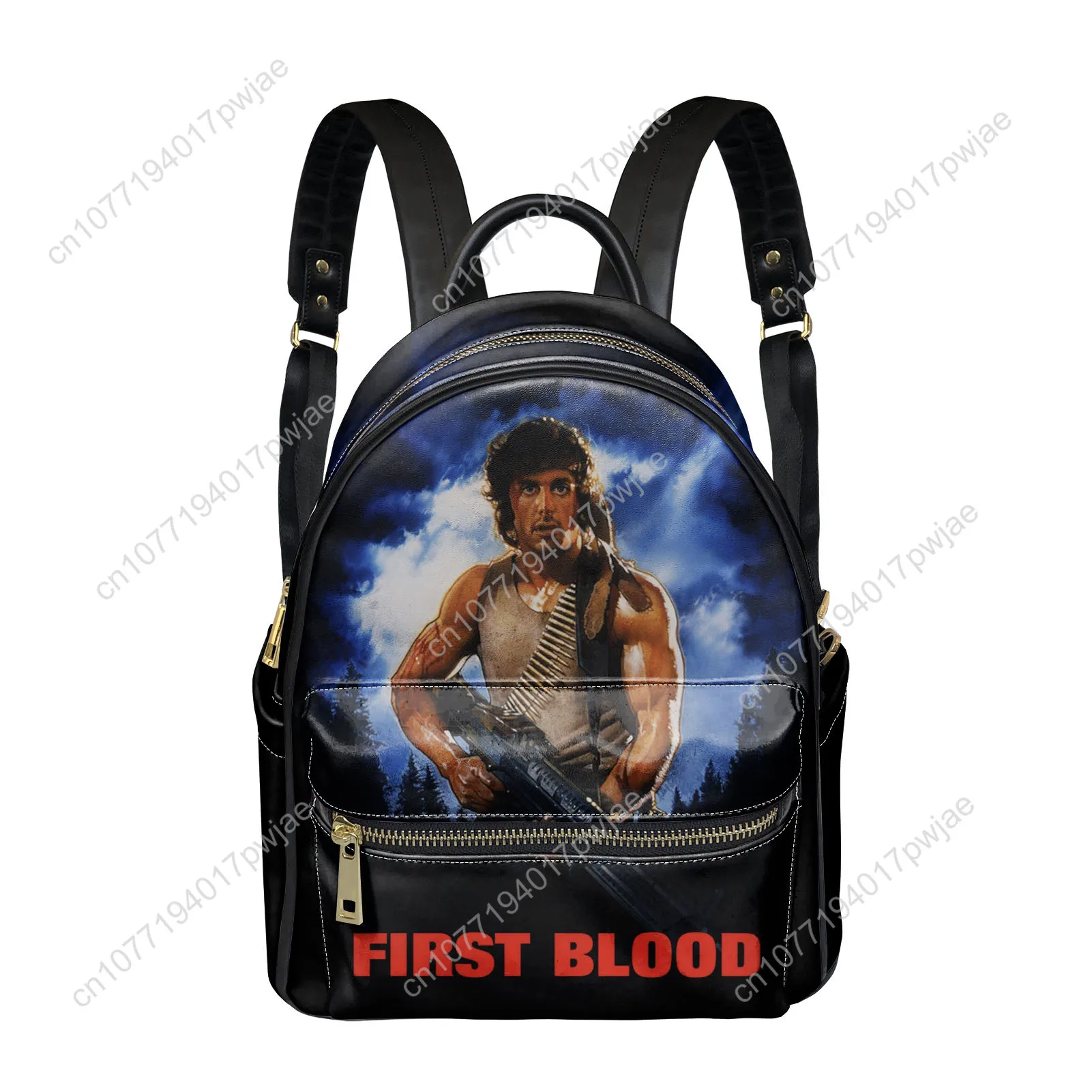 

John Rambo First Blood Movie Backpack Womens Men Personalized Double Shoulder Bag Business Travel Bookbag Rucksack Gift Daypack