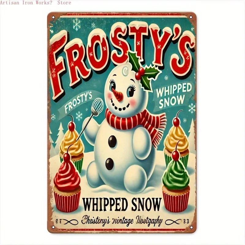 6 шт., железная рождественская ретро жестяная вывеска, настенное искусство, металлический декор ручной работы для дома, бара, офиса, винтажный индустриальный стиль