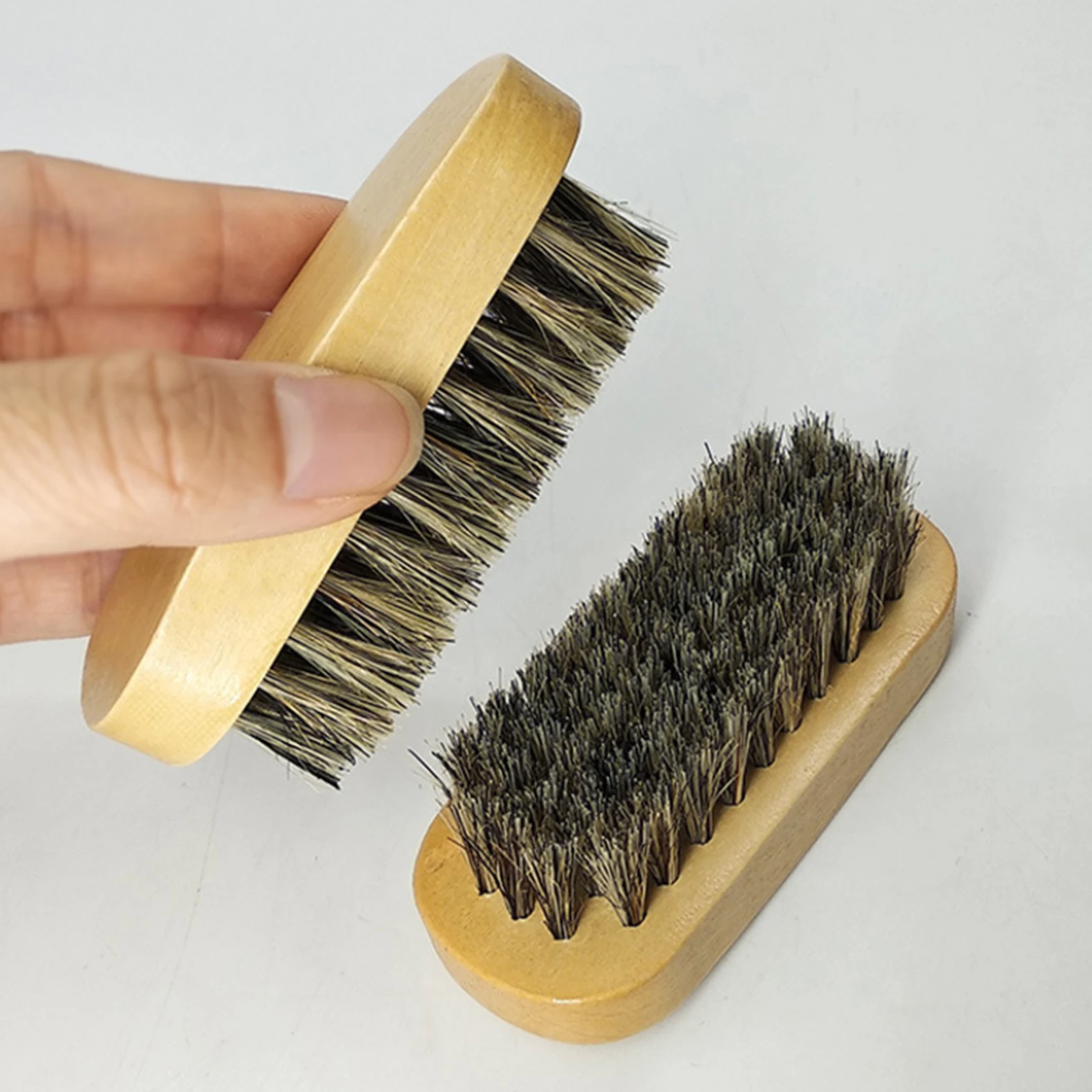 Shoe Shine Brushes Polish Bristles Boots Shoes Leather Care Cleaning Polishing Brush Convenient Nubuck Boot Pig Hair Tool