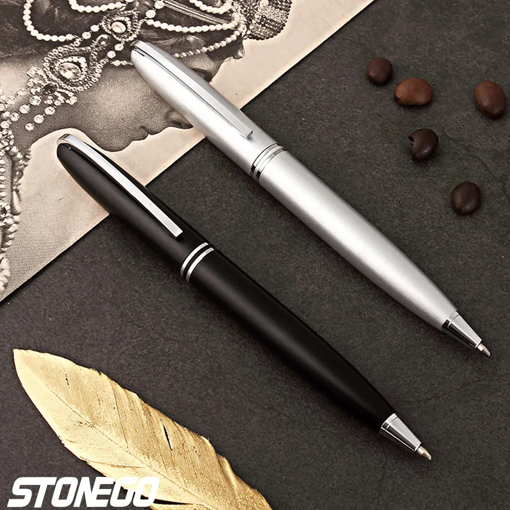 STONEGO Retractable Twist Metal Ballpoint Pens, Rollerball Pen Medium Point (1.0mm) Smooth Writing Twist Ball Pens Black Ink