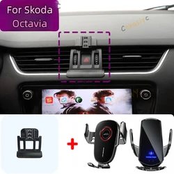 For Skoda Octavia 2 Octavia 3 2020 2019-2016 Magnetic Car Phone Holder Magnet Mount Wireless Charging Phone Stand Bracket Base