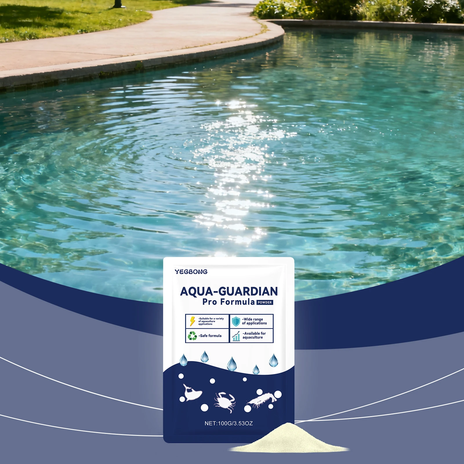 Wasserklärungspulver - Aquarium-Wasserreiniger, Langanhaltende Klarheit, Haushalts-Fischbecken-Wasserpflege & Reinigungspulver