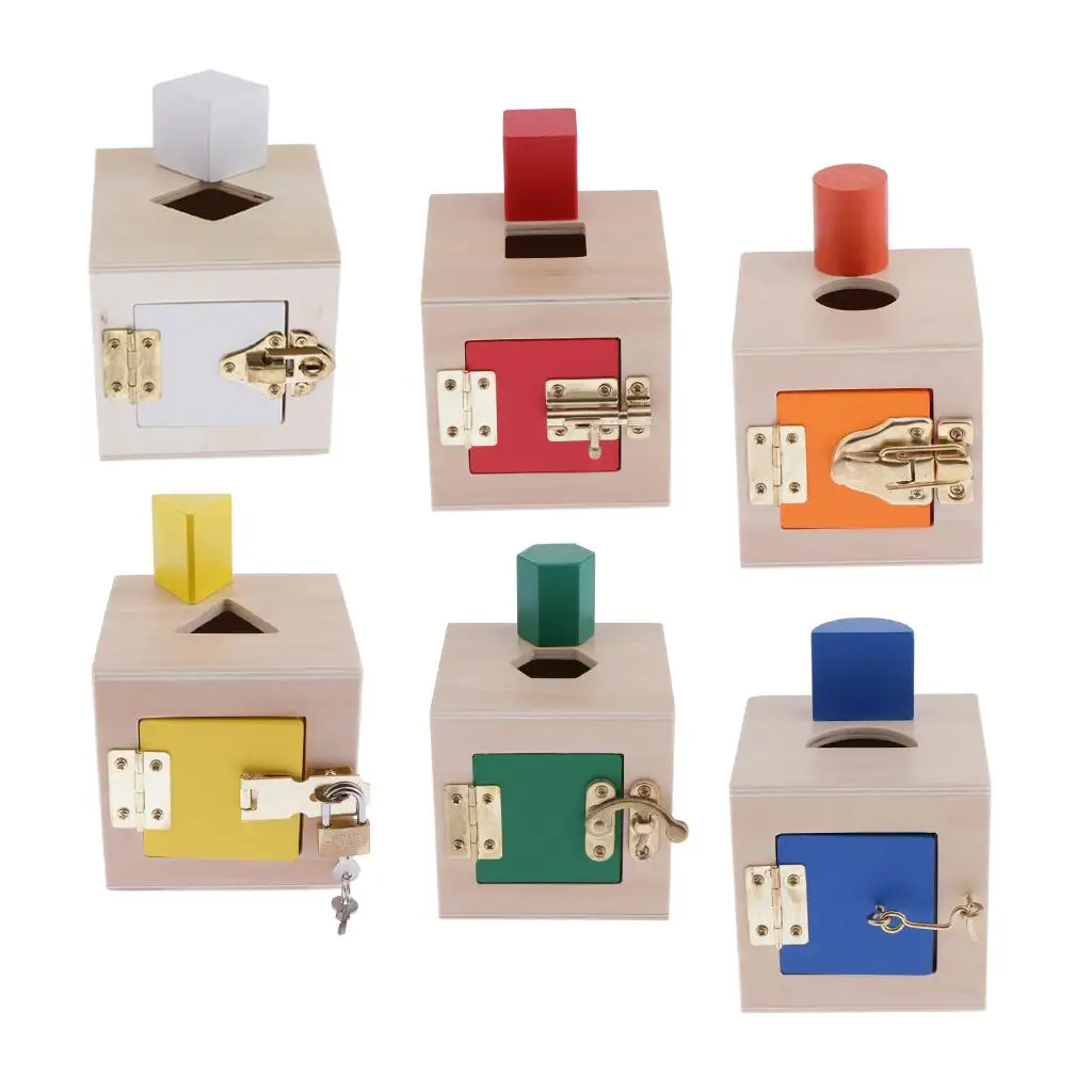 Early Education Montessori Wooden Toys Color Shape Cube Kids Learning Activity Toy for Preschool Development