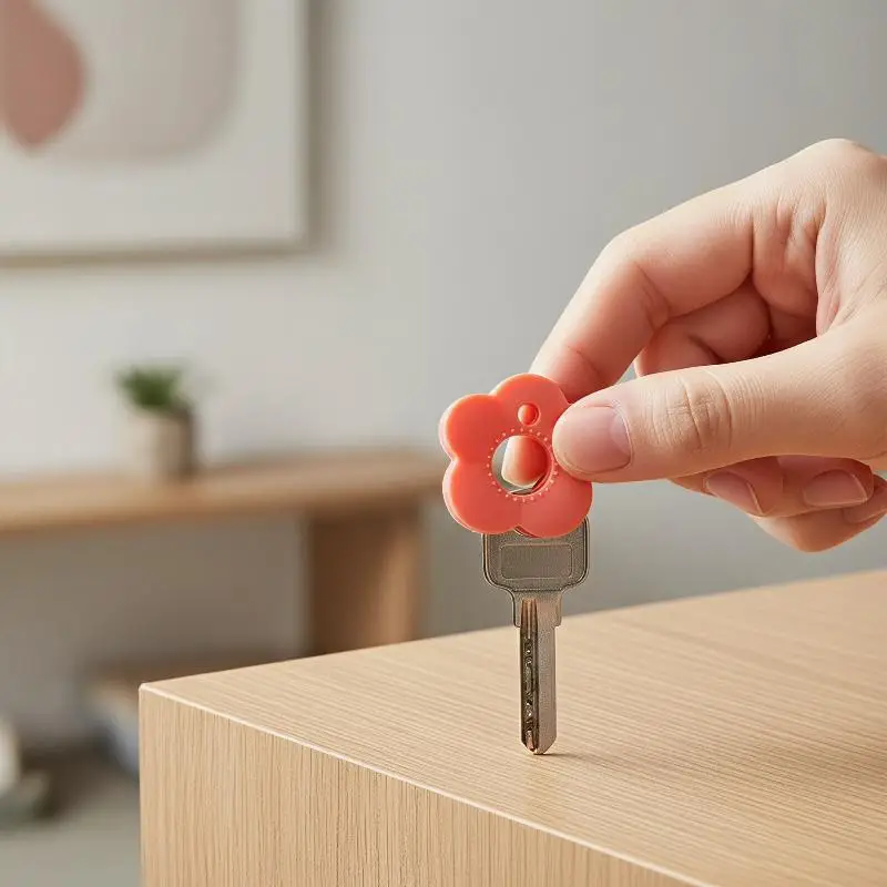 10Pcs Flower-Shaped Silicone Keycap Durable Key Protection Covers Easy-To-Install Keychain Organizer Random Color A-J