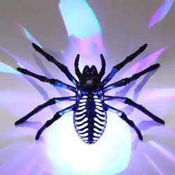 1pcs Realistic Plastic Spider with Lights Fake Spider Prank Prop Joke Spiders for Halloween Party Decorations Gift Party Favors