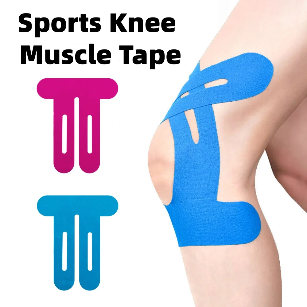 202424-1PCS vorgeschnittenes Kinesiologie-Tape für Knie und hintere Oberschenkel – Beinstütze für Lauftraining, Zerrungsprävention
