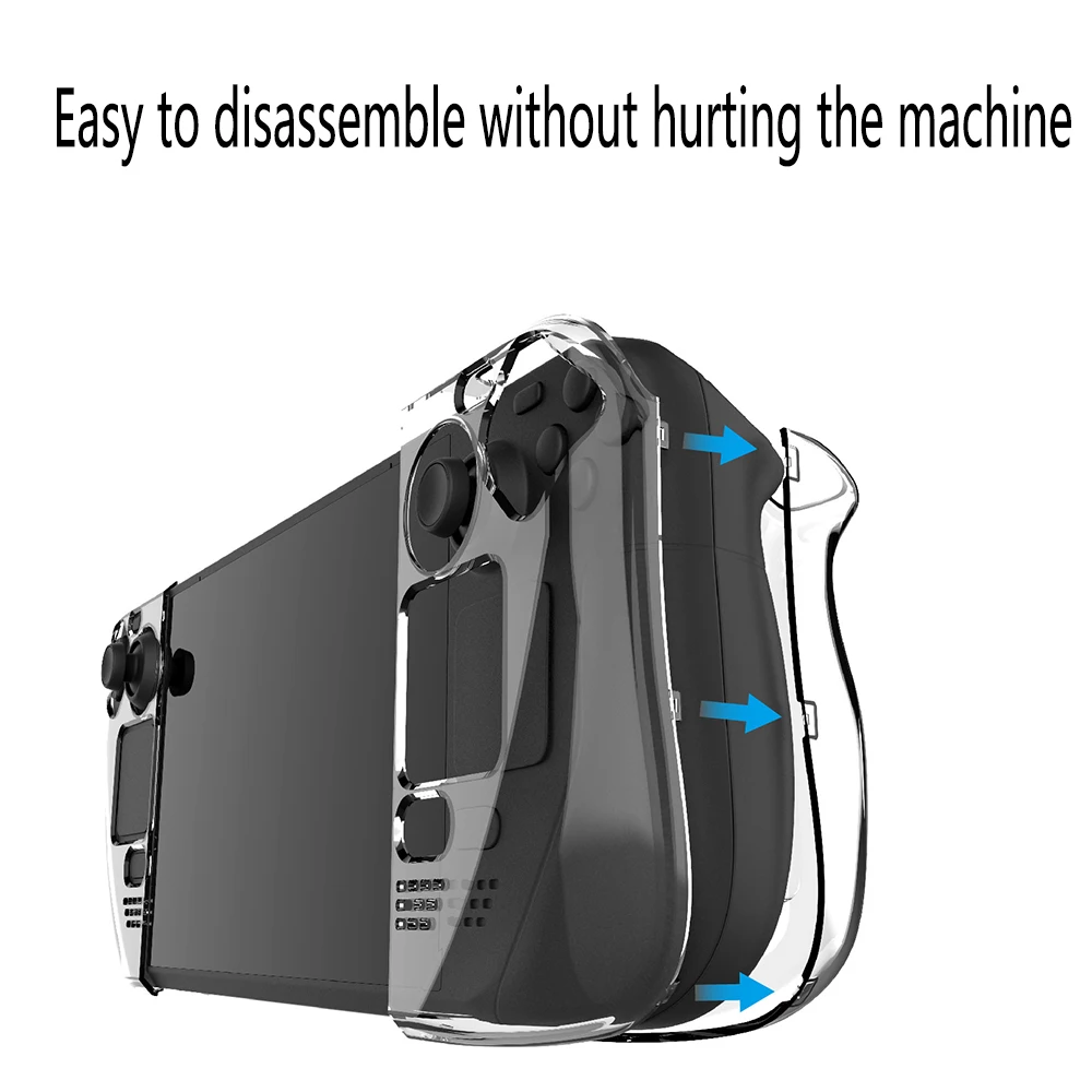 Funda dura transparente de PC para Steam Deck, carcasa protectora de cristal dividido para consola de juegos, carcasa