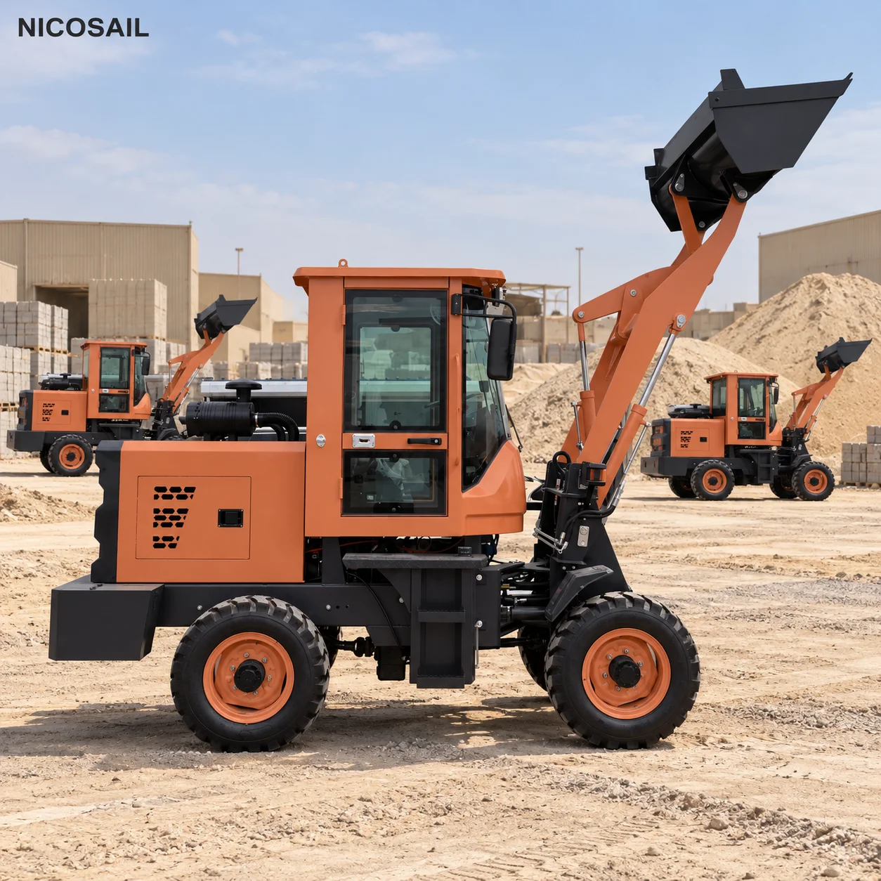 Hydraulic Mini Wheel Loader 1000kg Compact Front Loader for Farm Garden Construction and Snow Removal