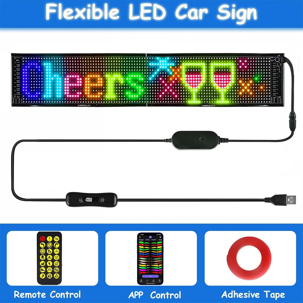

Programmable Flexible LED Display Panel with APP and Remote Control DIY Scrolling Digital Sign for Stores/Bars/Home Decor