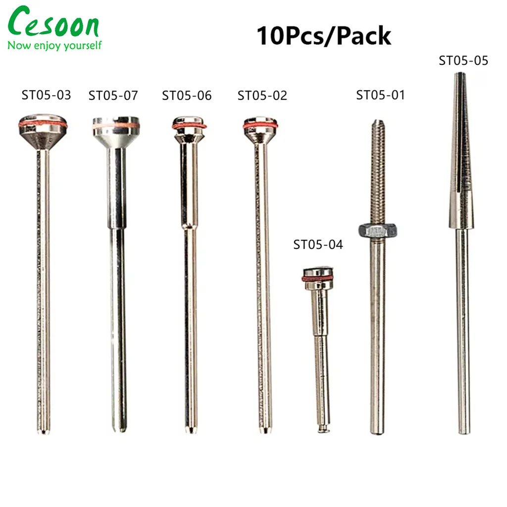 10Pcs Dental Polishing Shank Mandrels Cutting Disc Holder Rotary Polisher Stainless Steel Machine Needle Dentistry Diamond Burs