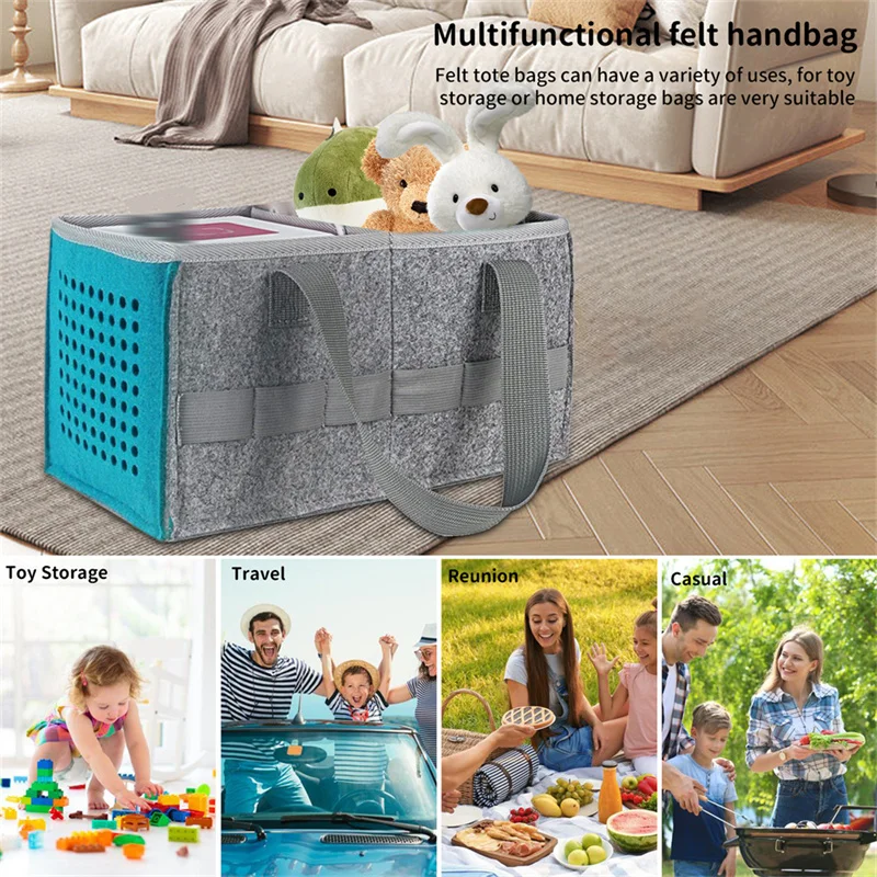 Case Compatible Storage Box for Kids Set Storage Basket Felt Cloth Storage Bag Extra Space Figures Portable Travel Storage Box