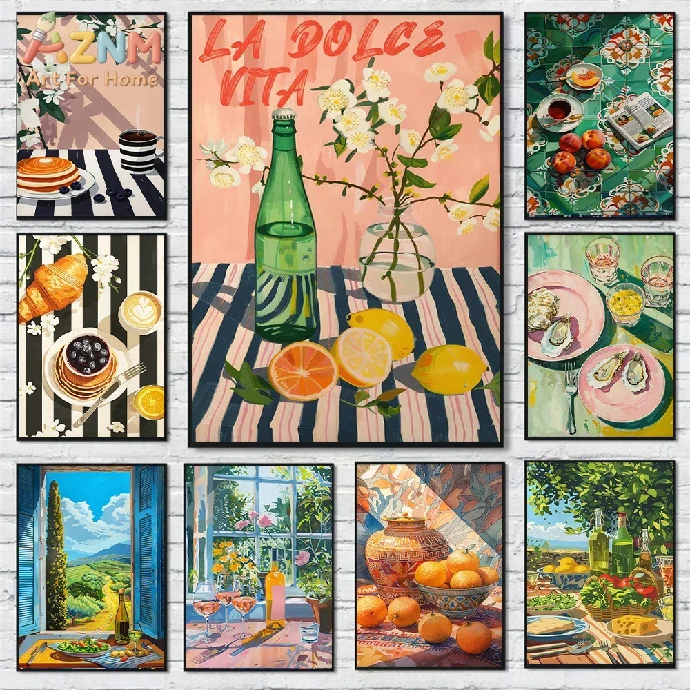 2026 Food Wall Art Posters Vintage Kitchen Wall Prints Poster Room Decor Bar Cart Prints Food Painting Printable Kitchen Gift