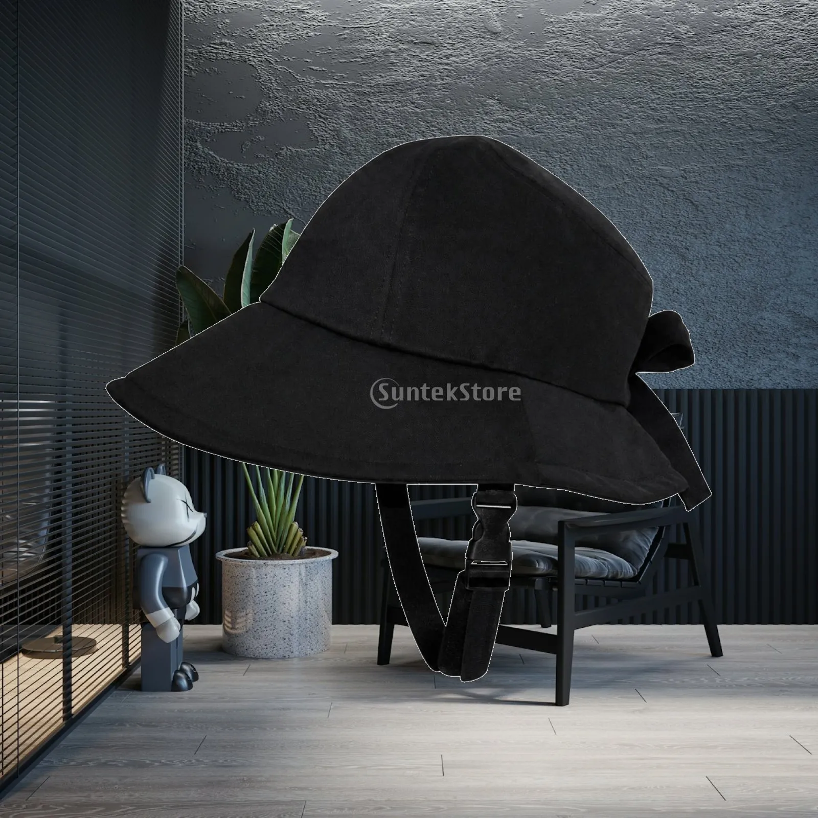 Sun-Protection Container Hat Ventilated Container Hat with Chin Strap Long-Lasting for All Genders for Cycling, Travel
