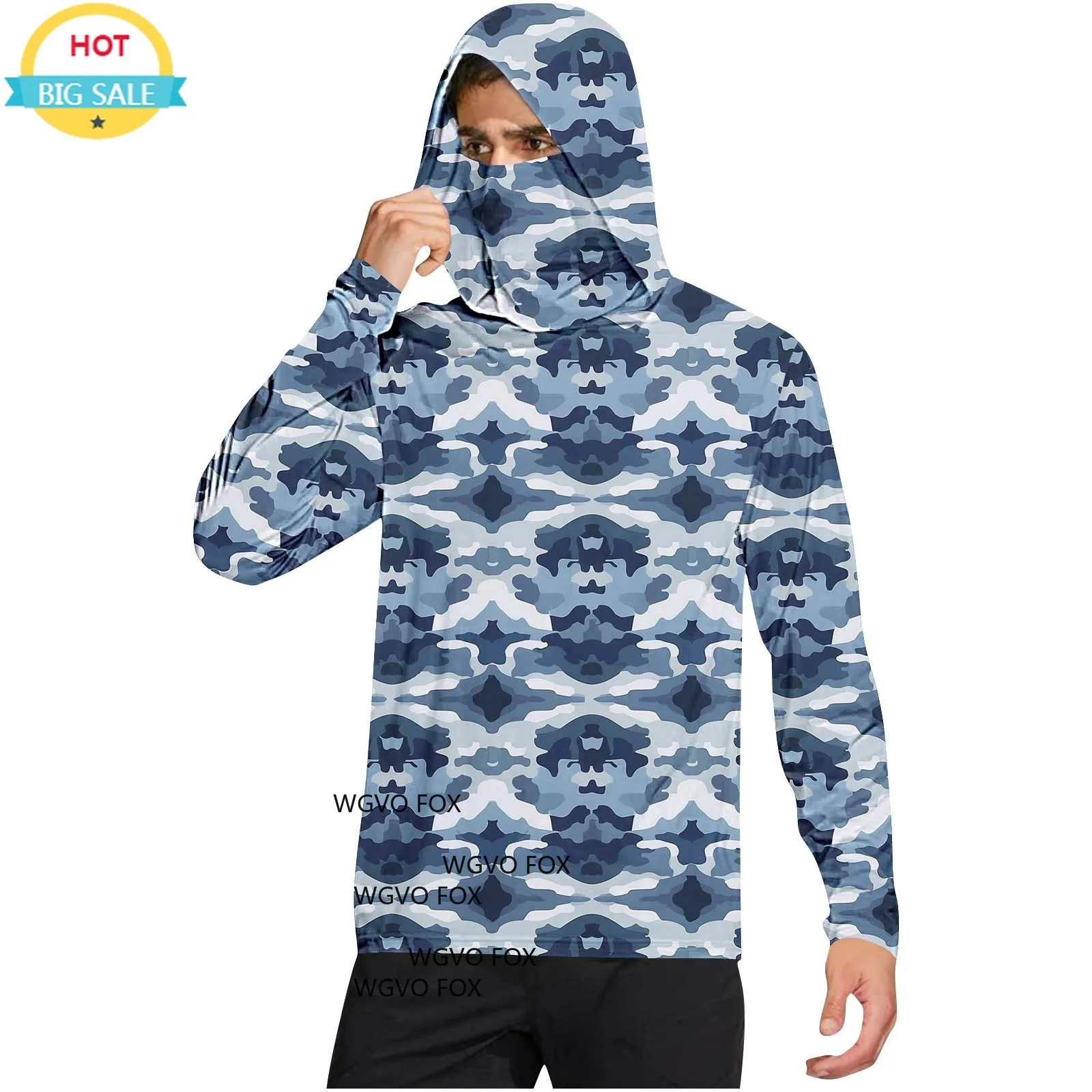 

New Summer Men Fishing Shirt Ultra Thin Camo Sun Protection Breathable Quick Dry Outdoor Clothing