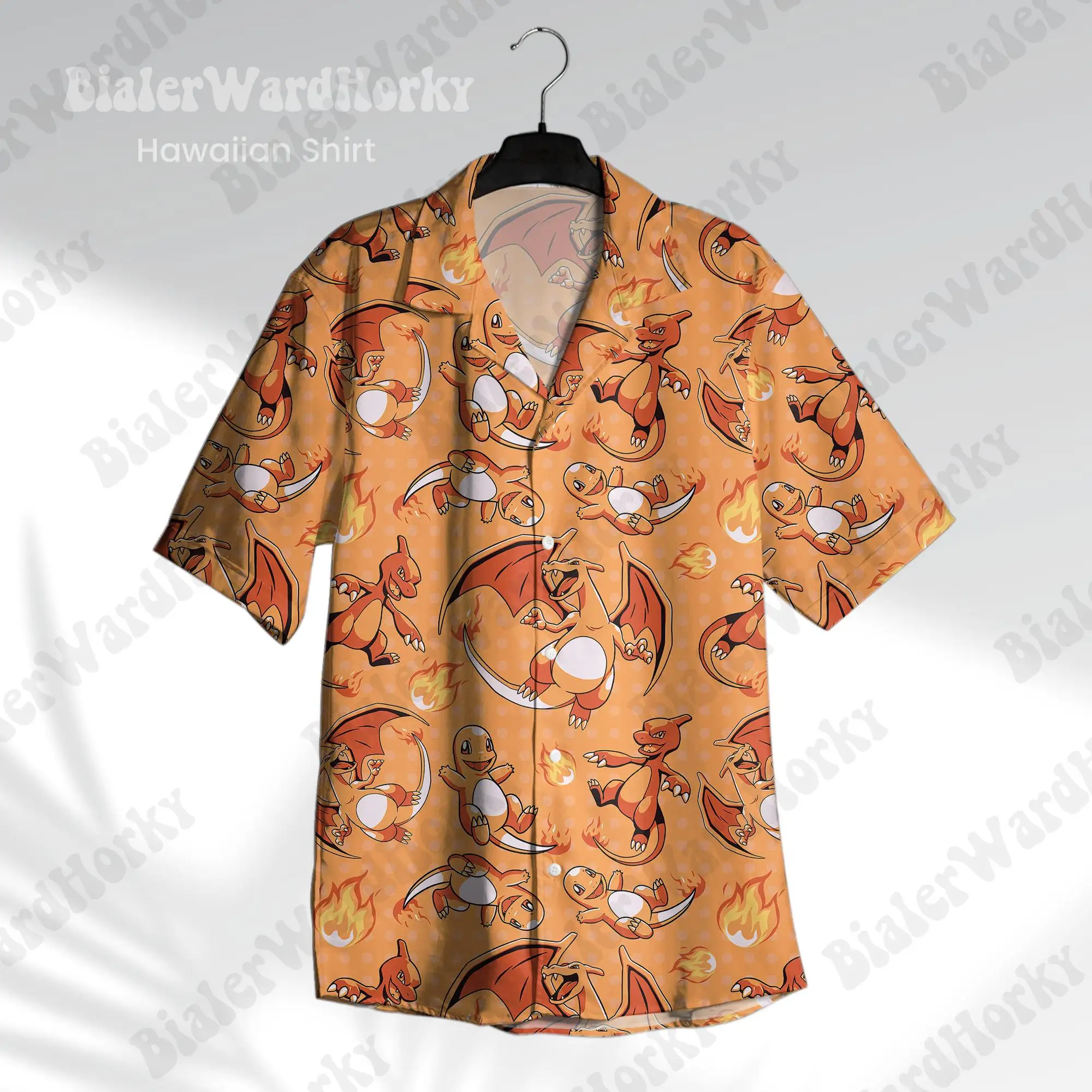 Pokémon Charizard Hawaiian Shirt Charmeleon Anime graphic Vacation Apparel Summer Men's T-Shirt Children's Clothing Tee Woman ﻿ view 2