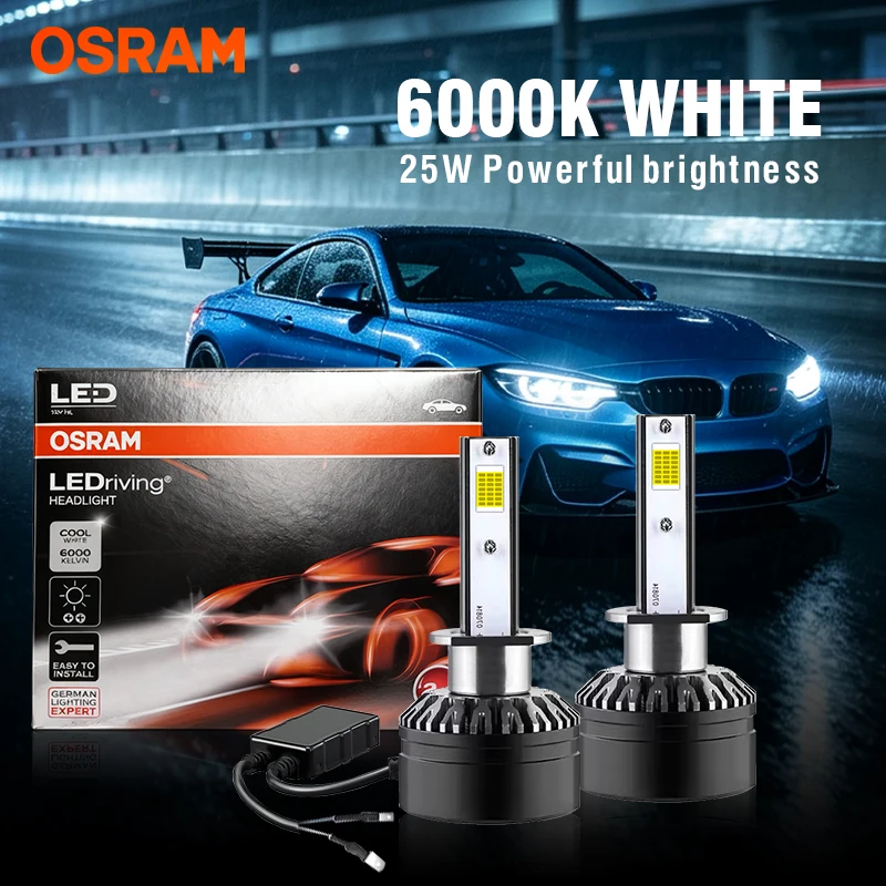 OSRAM 5000LM 50W H1 LED Headlights CANBUS No Error H1 LED Fog Lights 6000K White For High Low Beam Lamps Auto Car Lamp COB Chips