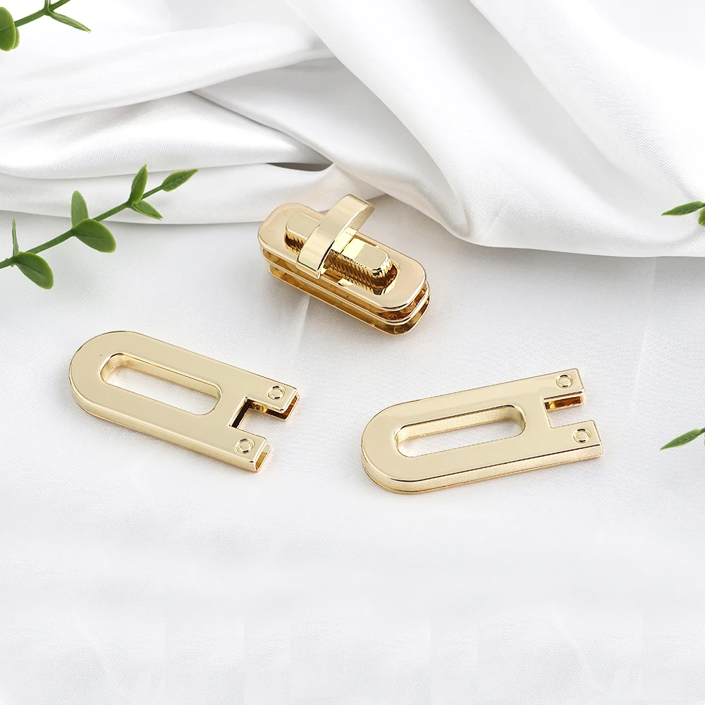 2/5/10Sets Satin silver Metal Square Tiny Bag Turn Lock Twist Lock Clasp For Women Handbag Shoulder DIY Hardware Accessories
