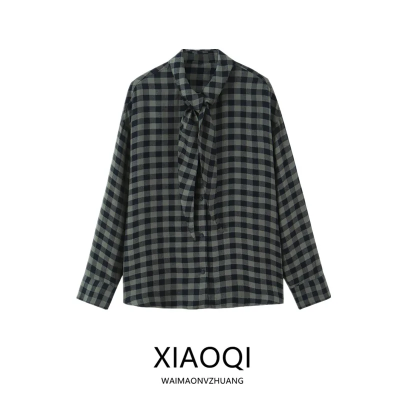 

Новый зимний женский шарф-платок 2025 года, универсальный длинный шарф в клетку для повседневной носки, офиса и деловых встреч