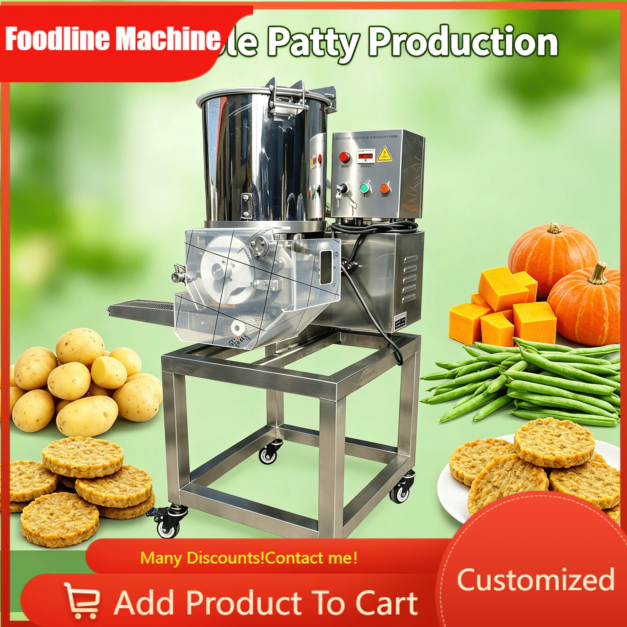 Catering Meat Patty Forming Machine Multi-spec Mold Unit for Round Triangle Heart Shape Cutlet Production Customized