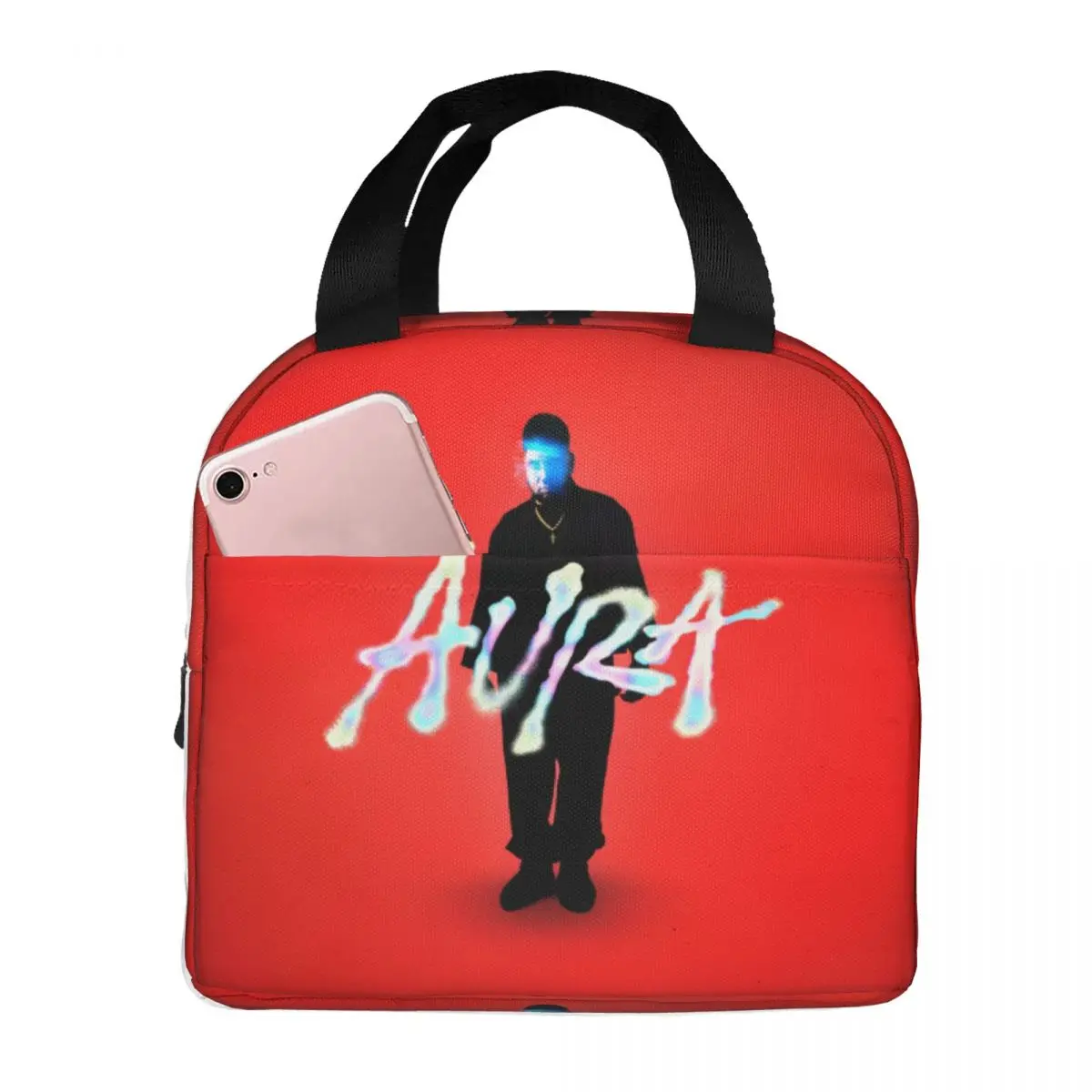 

Рэпер Maka Aura 2025 Tour Изолированная сумка для обеда Герметичный контейнер для еды Термосумка-тоут Ланч-бокс Офисная дорожная сумка для еды