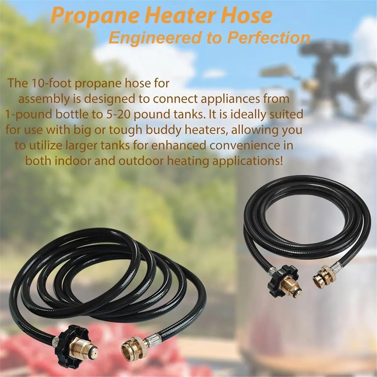 goodidea F273704 10FT Propane Adapter Hose for Mr Heater Buddy Series Big Buddy/Little Buddy Portable Buddy Accessories