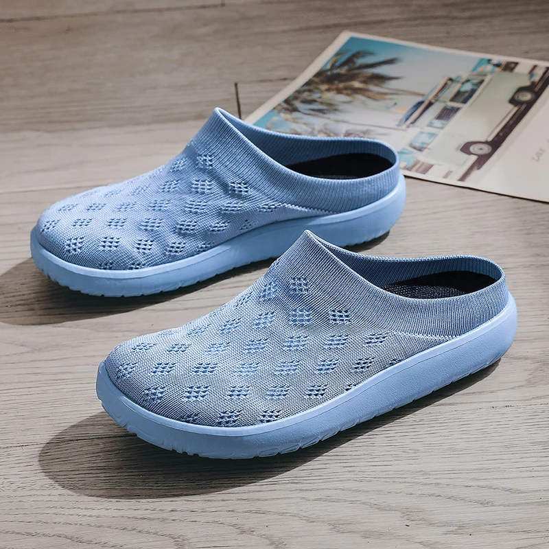 Men's Wide Toe Shoes Baotou Semi-Slippers Men's Summer Thin Net Breathable Soft-Soled Leisure Sports Shoes Outdoor Hiking Shoes image 4