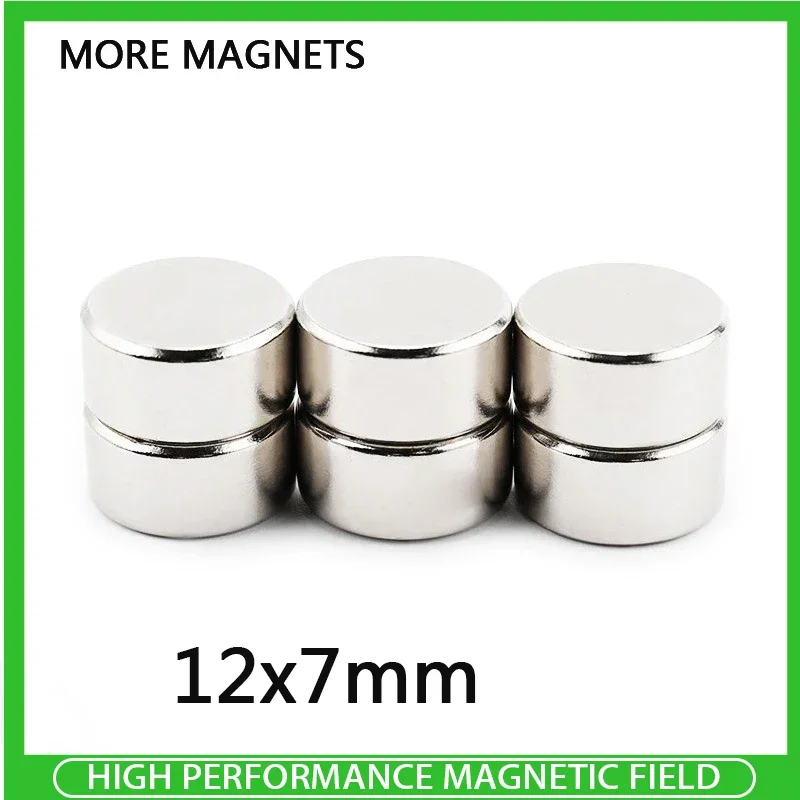 

5~100PCS 12x7mm Strong Cylinder Rare Earth Magnet 12mm x 7mm Round Neodymium Magnets Small N35 Disc Magnet 12*7mm