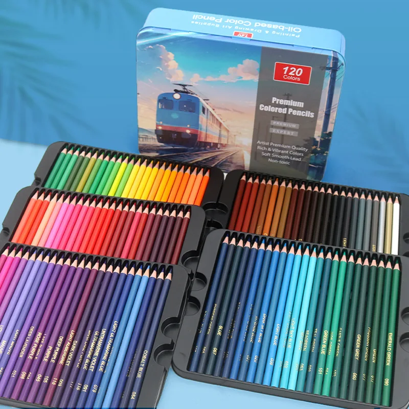 

120Pcs Oil-based Colored Pencils Set Drawing Pencils With Tin Box Professional Drawing Sketching Art Supplies For Kids Drawing